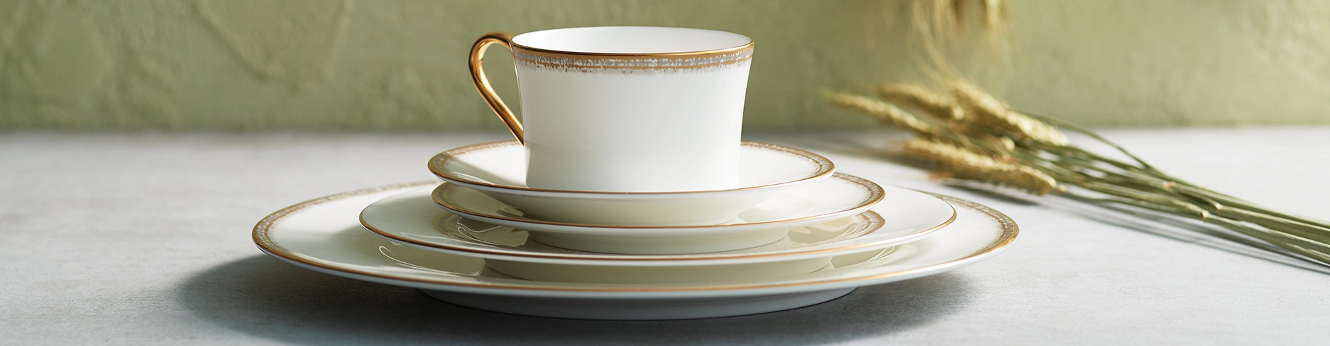 Everyday tableware arranged for shared dining