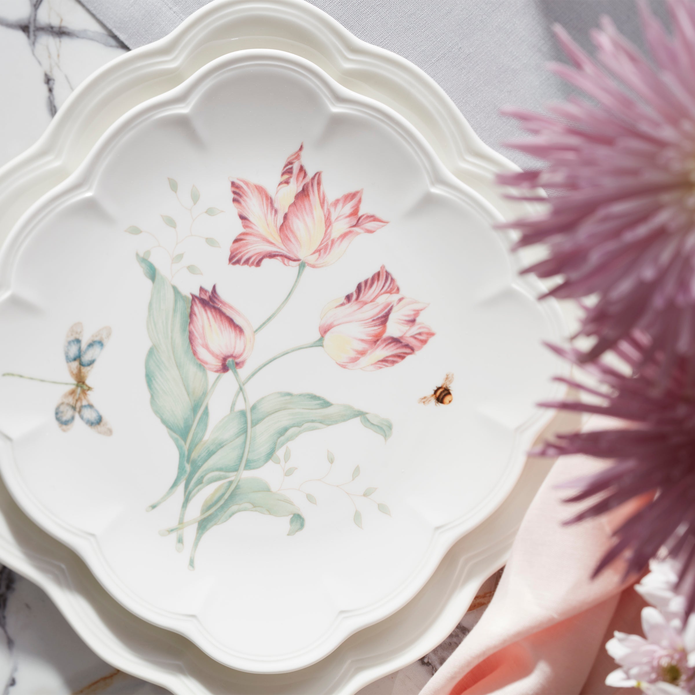 Warm Gold Rim Coupe Salad Decorative Plates - Image 3