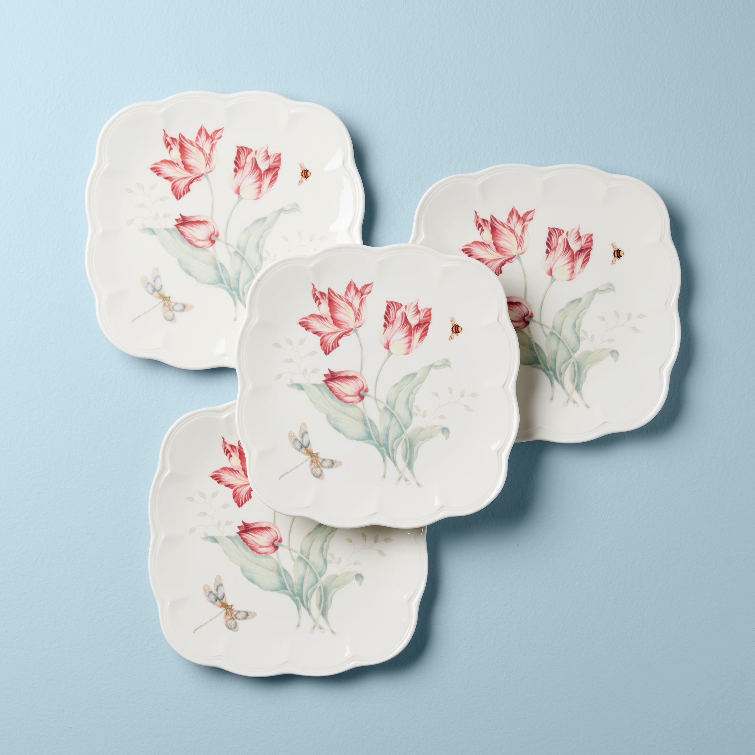 Warm Gold Rim Coupe Salad Decorative Plates