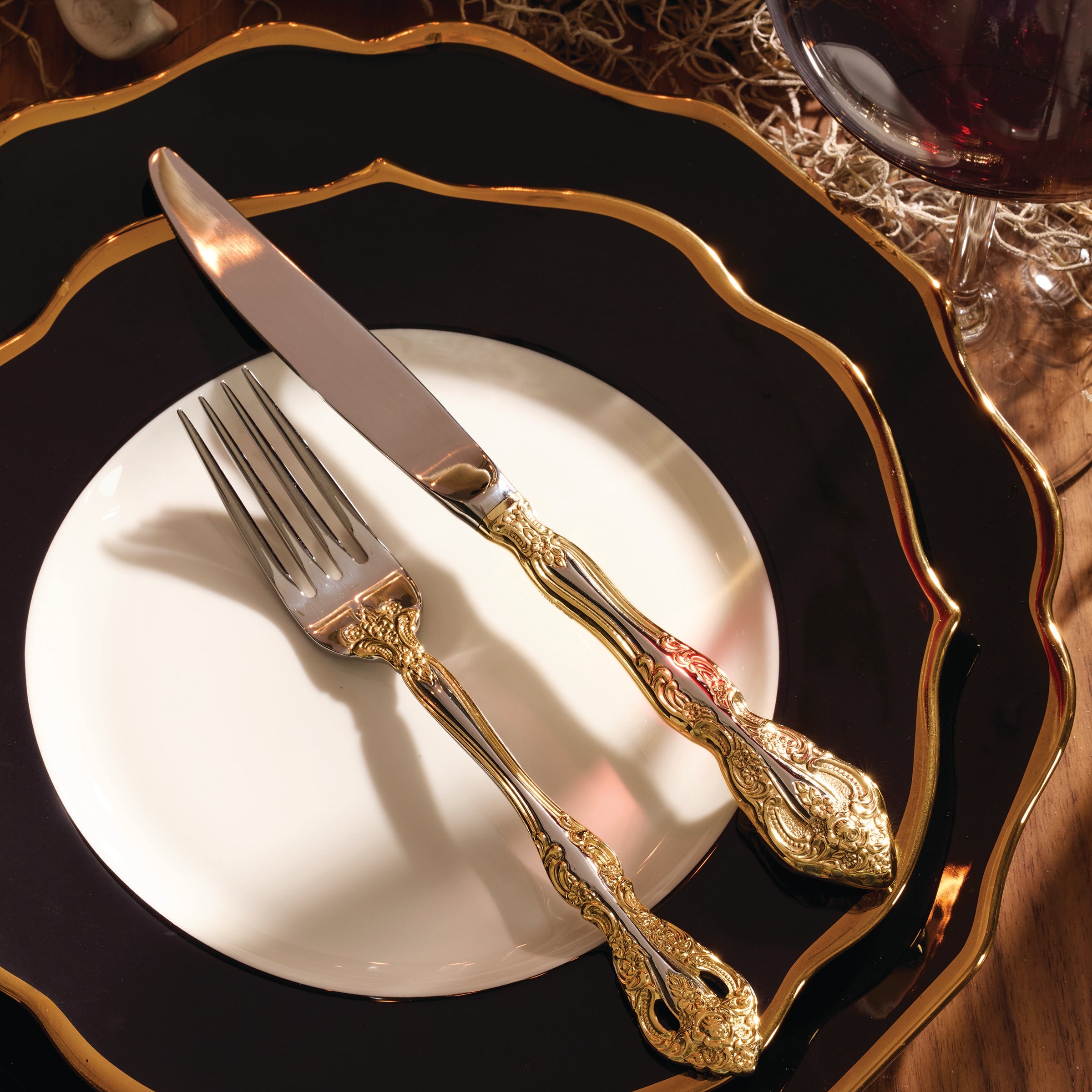 Watercolor Gold Coupe Salad Decorative Plates - Image 6