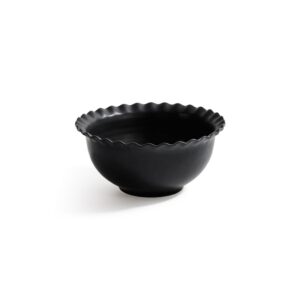 Black Ruffled Rim Bowl