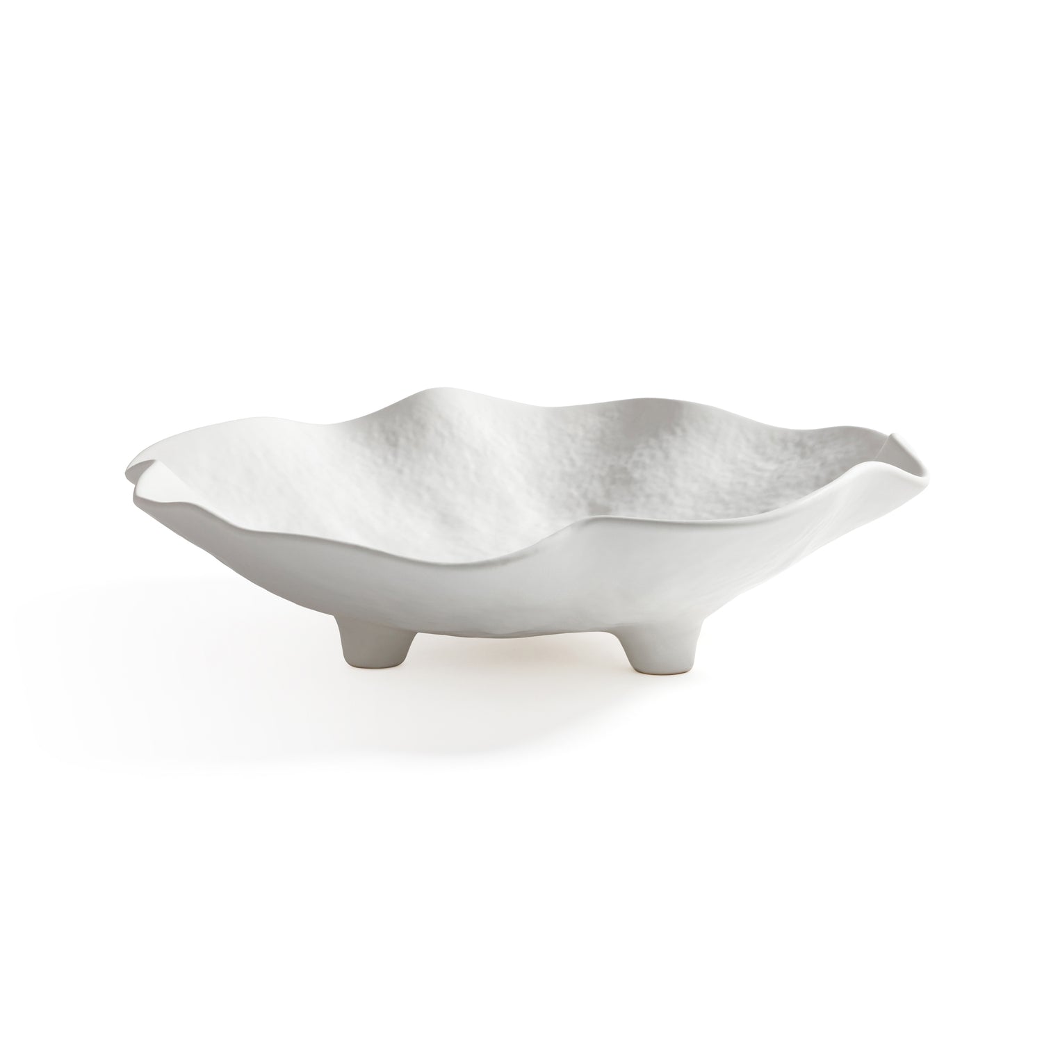 Round Wavy Ceramic Bowl on Stand - Image 2