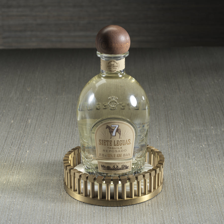 Sculptural Metal and Marble Bottle Coaster - Image 6