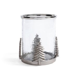 Glass and Metal Hurricane Candle Holder