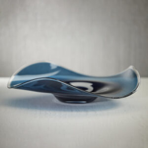 Blue Wave Glass Bowl - 18 in