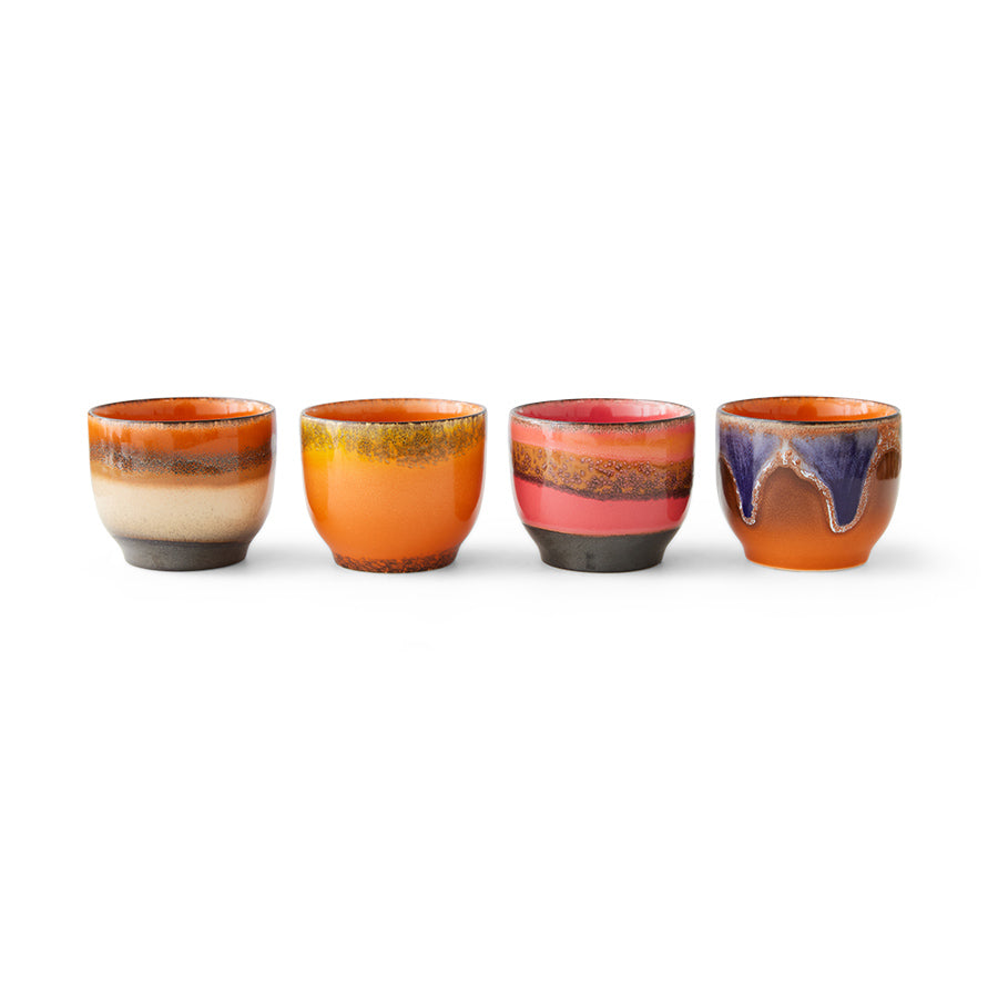 Small Coffee Cups with Reactive Glaze - Set of 4 - Image 2