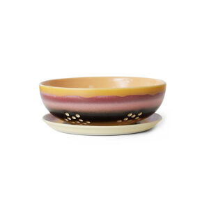 Stoneware Berry Bowl with Retro Glaze